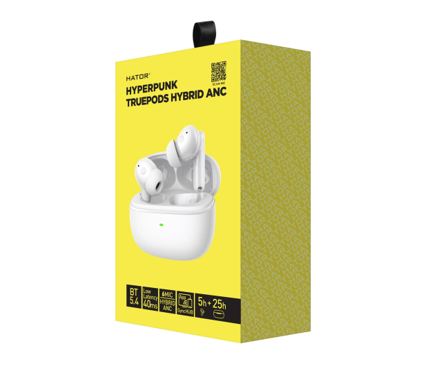HATOR Hyperpunk Truepods Hybrid ANC (białe) HTA432 - 1335971 - zdjęcie 5